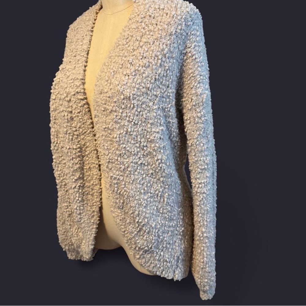 Rachel Zoe Boucle Open Front Cardigan Cozy Neutral Women’s M